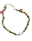 Moonstone + Green Garnet Bracelet