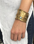 Kindling Cuff - Brass, Aquamarine, Emerald + Tanzanite - KMJ Emilie Shapiro Jewelry - Bracelets
