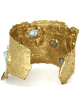 Kindling Cuff - Brass, Aquamarine, Emerald + Tanzanite - KMJ Emilie Shapiro Jewelry - Bracelets