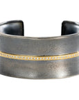 Twilight Cuff w/Rails - 18ky Gold, Oxidized Silver + VS Diamonds - KMJ Kate Maller Jewelry Jewelry - Bracelets