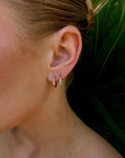 Sunset Crescent Mini Hoops - 18k Gold + Sapphires - KMJ Meredith Young Jewelry Jewelry - Earrings