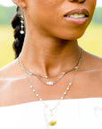 Tula Necklace - 14k Gold-Fill, Oxidized Silver + Herkimer Diamond - KMJ James & Jezebelle Jewelry - Necklaces