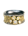 Aspen Bauble Ring - 22k/18k gold, Oxidized Silver + Reclaimed Diamonds