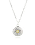 Soleil Charm Pendant - 18ky, Sterling Silver + Diamond