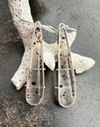Montana Agate Speckled Earrings - Sterling Silver, 14k Gold + Black Speckled Montana Agate - KMJ Hilary Finck Jewelry - Earrings