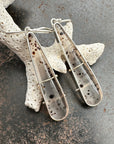 Montana Agate Speckled Earrings - Sterling Silver, 14k Gold + Black Speckled Montana Agate
