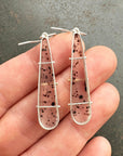 Montana Agate Speckled Earrings - Sterling Silver, 14k Gold + Black Speckled Montana Agate