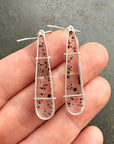 Montana Agate Speckled Earrings - Sterling Silver, 14k Gold + Black Speckled Montana Agate - KMJ Hilary Finck Jewelry - Earrings