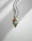 Morning Star Necklace - Oxidized Brass, Sterling Silver + African Turquoise - KMJ Claire Sommers Buck Jewelry - Necklaces