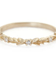 Laurel Wreath Topper Band - l8k Gold + Diamonds (.04tcw)