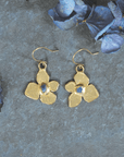 Hydrangea Earrings - Brass, Blue Sapphire + Gold fill - KMJ Emilie Shapiro Jewelry - Earrings