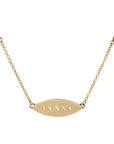 Peas in a Pod Horizontal Necklace - 14k Gold, Oxidized Silver + VS White Diamonds - KMJ Kate Maller Jewelry Jewelry - Necklaces