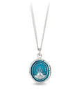One Day at a Time Talisman - Capri Blue + Bright Sterling Silver
