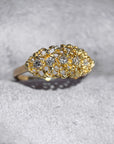 Honeycomb Lace Marquise Ring - 14ky Gold + Diamonds