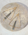 Joplin Earring - 14k Gold-Fill, Oxidized Sterling Silver + Labradorite