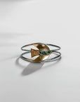 Paloma Cuff - African Turquoise, Brass + Sterling Silver - KMJ Claire Sommers Buck Jewelry - Bracelets