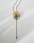 Paloma Necklace - Oxidized Brass, Sterling Silver + African Turquoise - KMJ Claire Sommers Buck Jewelry - Necklaces