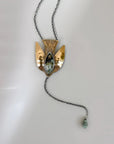 Paloma Necklace - Oxidized Brass, Sterling Silver + African Turquoise - KMJ Claire Sommers Buck Jewelry - Necklaces
