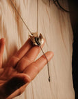 Paloma Necklace - Oxidized Brass, Sterling Silver + African Turquoise - KMJ Claire Sommers Buck Jewelry - Necklaces