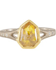 1.75ct Yellow Shield Rosecut Diamond + VS Accents - 18ky/18kpw + Diamonds - KMJ Kate Maller Jewelry Jewelry - Rings
