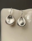 Rose Petal Earrings - Silver