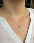 Rough Diamond Halo Pendant - 14k Gold + Diamonds