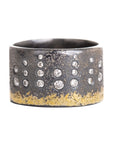 City Lights Band - 22k Gold, Oxidized Silver + Reclaimed Diamonds