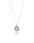 Moonflower Charm Pendant - Diamond + Sterling Silver