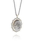 OOAK Rutilated Quartz Pendant - Black Diamonds