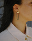 Serpentine Earrings - Oxidized Brass + Sterling Silver - KMJ Claire Sommers Buck Jewelry - Earrings