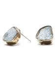 Solo Immersion Studs - Aquamarine + Brass - KMJ Emilie Shapiro Jewelry - Earrings