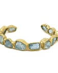 Slim Seafaring Cuff - Brass + Aquamarine
