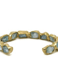 Slim Seafaring Cuff - Brass + Aquamarine