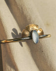 Solis Cuff - Oxidized Brass, Sterling Silver + Blue Moonstone Glass - KMJ Claire Sommers Buck Jewelry - Bracelets