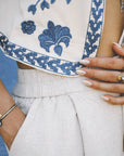 Solis Cuff - Oxidized Brass, Sterling Silver + Blue Moonstone Glass - KMJ Claire Sommers Buck Jewelry - Bracelets