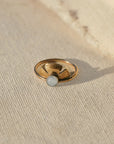 Solis Ring - Oxidized Brass, 14k Gold-Fill, Sterling Silver + Blue Moonstone Glass
