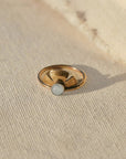 Solis Ring - Oxidized Brass, 14k Gold-Fill, Sterling Silver + Blue Moonstone Glass - KMJ Claire Sommers Buck Jewelry - Rings