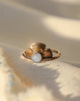 Solis Ring - Oxidized Brass, 14k Gold-Fill, Sterling Silver + Blue Moonstone Glass - KMJ Claire Sommers Buck Jewelry - Rings