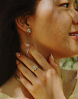Solis Ring - Oxidized Brass, 14k Gold-Fill, Sterling Silver + Blue Moonstone Glass - KMJ Claire Sommers Buck Jewelry - Rings
