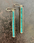 Persian Turquoise Beaded Stick Earrings - KMJ Hilary Finck Jewelry - Earrings