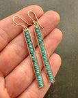Persian Turquoise Beaded Stick Earrings - KMJ Hilary Finck Jewelry - Earrings