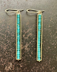 Persian Turquoise Beaded Stick Earrings - KMJ Hilary Finck Jewelry - Earrings