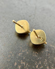 Turquoise Cushion Studs - 18k Gold + Turquoise - KMJ Hilary Finck Jewelry - Earrings