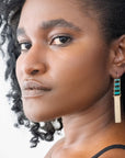 Persian Turquoise Tower Earrings - 14k Gold + Persian Turquoise Beads - KMJ Hilary Finck Jewelry - Earrings