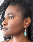 Captured Opalized Wood Teardrop Earrings - 18k/14k Gold + Sterling Silver - KMJ Hilary Finck Jewelry - Earrings
