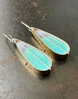 Captured Opalized Wood Teardrop Earrings - 18k/14k Gold + Sterling Silver - KMJ Hilary Finck Jewelry - Earrings