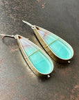 Captured Opalized Wood Teardrop Earrings - 18k/14k Gold + Sterling Silver - KMJ Hilary Finck Jewelry - Earrings