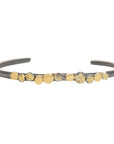 In Bloom Stacking Skinny Cuff - 22k Gold Dust, 18k Gold, Oxidized Silver + Reclaimed Diamonds