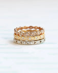 Ribbed Scallop Band - l8k Yellow Gold + Diamonds (.2l ctw)
