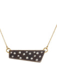 Black + Gold Scattered Diamond Necklace on 14k Gold Chain - 18ky, Oxidized Silver + VS Diamonds - KMJ Kate Maller Jewelry Jewelry - Necklaces